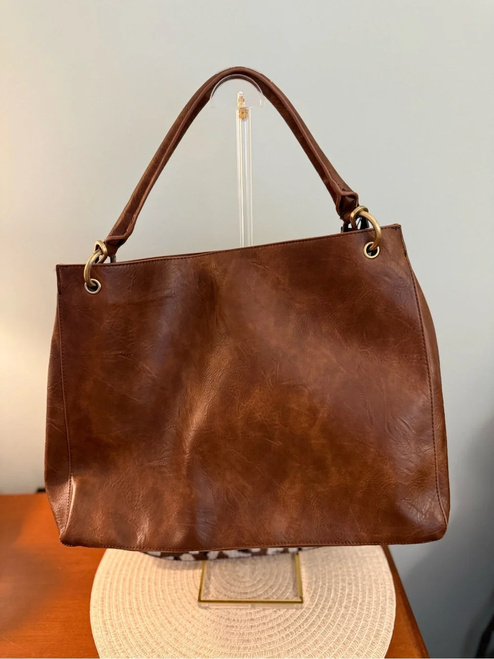 Brown Townsend Tote in vegan leather by Emma & Brody